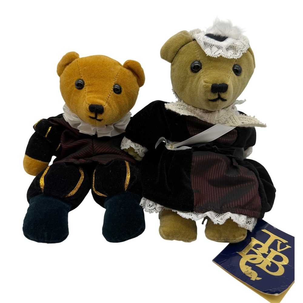 Velveteen Bean Bear Company Queen Victoria & Prince Albert stuffed bear England